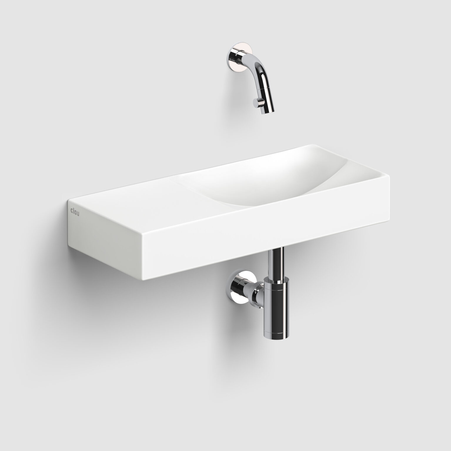 Fontein-wastafel-toilet-badkamer-luxe-sanitair-Vale-clou-CL0302162L-mat-wit-keramiek-45cm-MiniSuk-sifon-Kaldur-wandkraan