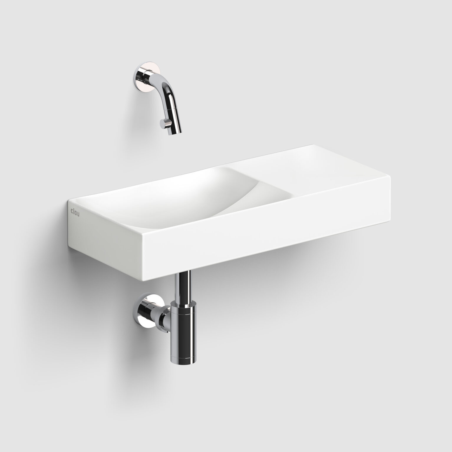 Fontein-wastafel-toilet-badkamer-luxe-sanitair-Vale-clou-CL0302162R-mat-wit-keramiek-45cm-MiniSuk-sifon-Kaldur-wandkraan
