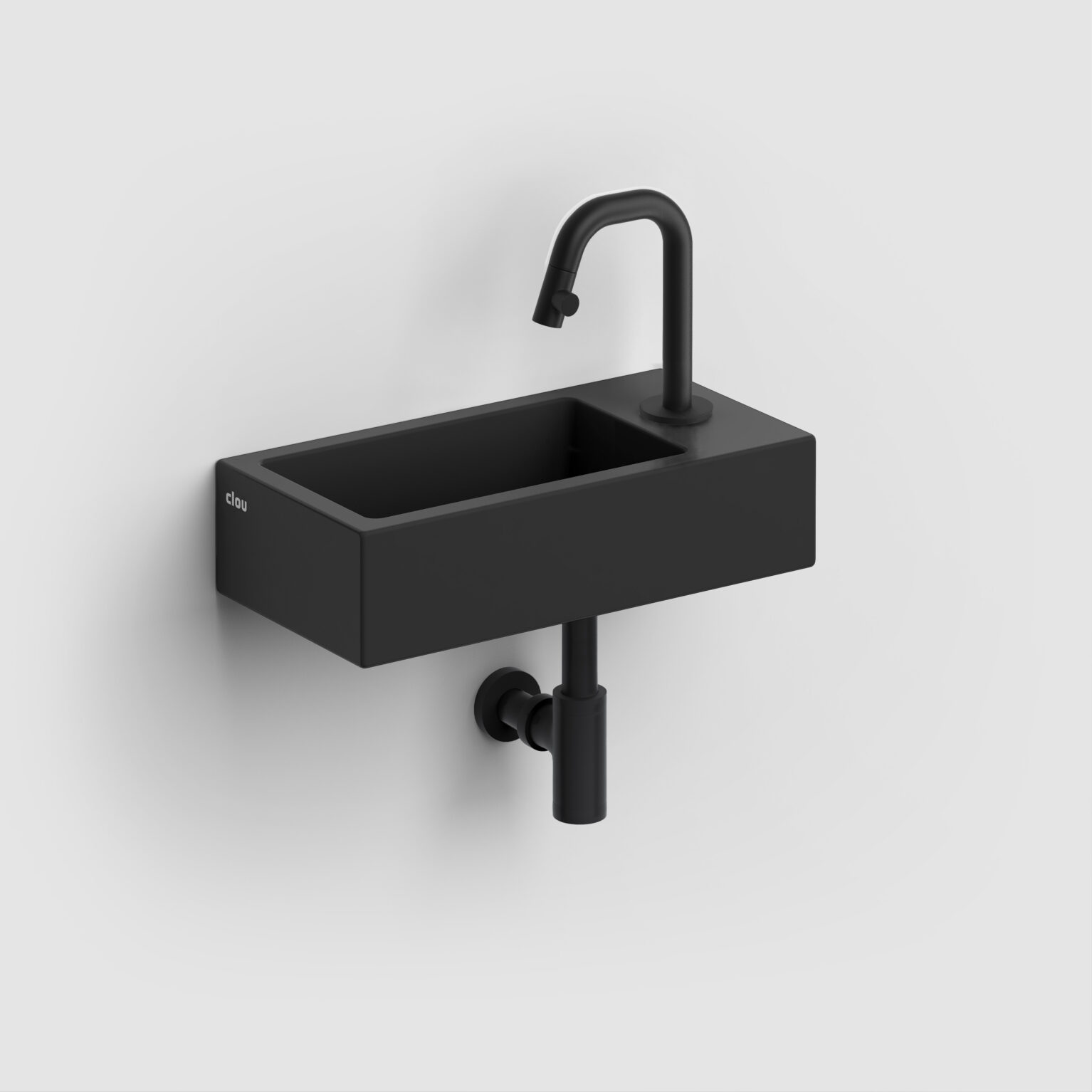 fontein-toilet-badkamer-luxe-sanitair-InBe-rechts-clou-36cm-Flush3-mat-zwart-CL0312030-Kaldur-koudwater-kraan-mat-zwart-CL060500421R-MiniSuk-sifon-CL065301121