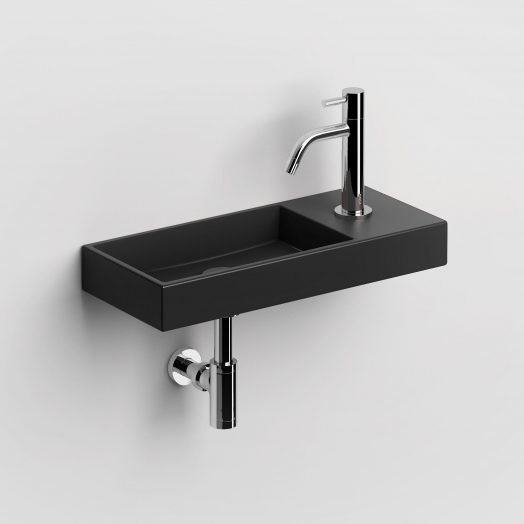 fontein-wastafel-mat-zwart-keramiek-toilet-badkamer-luxe-sanitair-MiniWashMe-rechts-clou-CL0312236-wasbakje-wand-opzetwastafel-kraangat-45cm