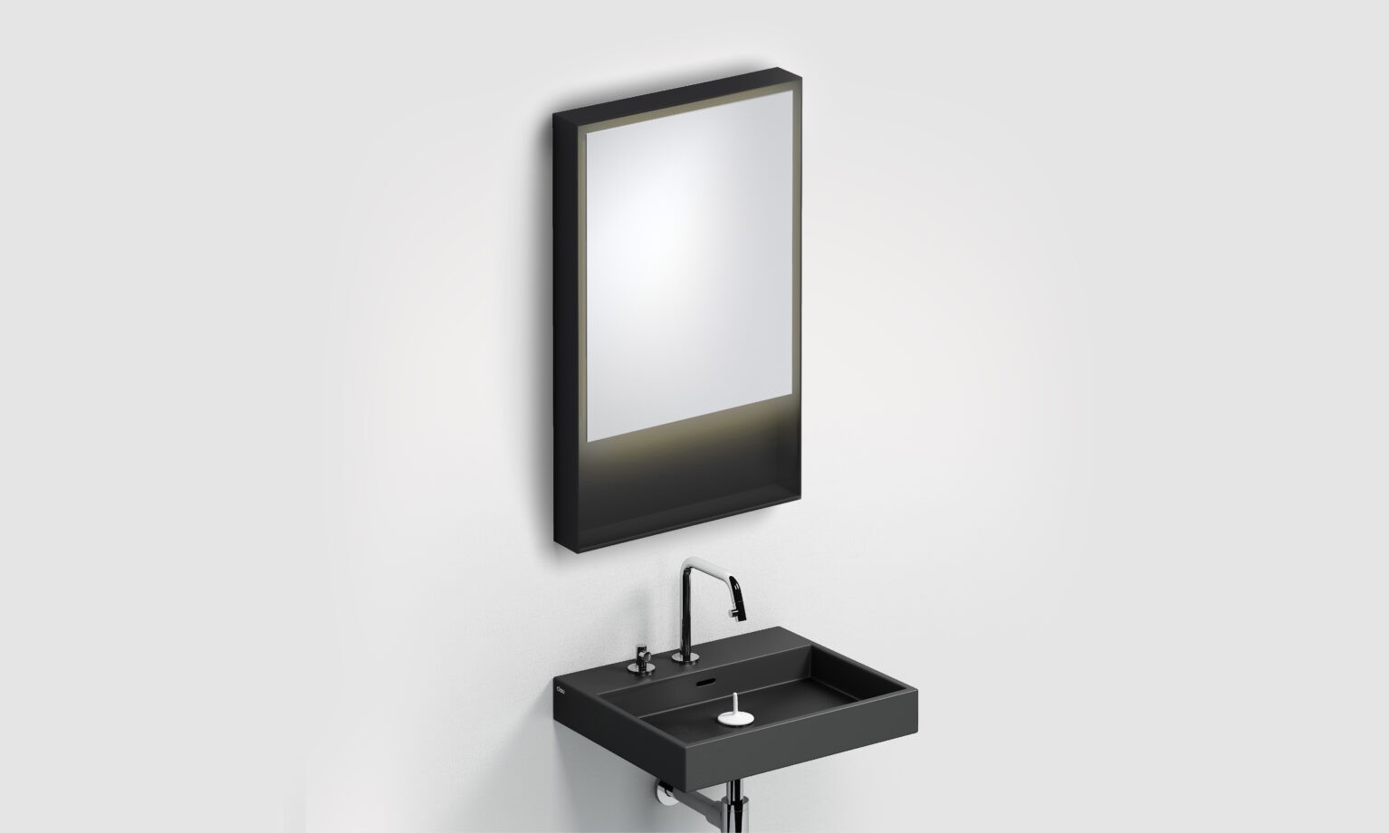 Look at Me spiegel, 50cm, LED-verlichting, IP44, mat zwart)