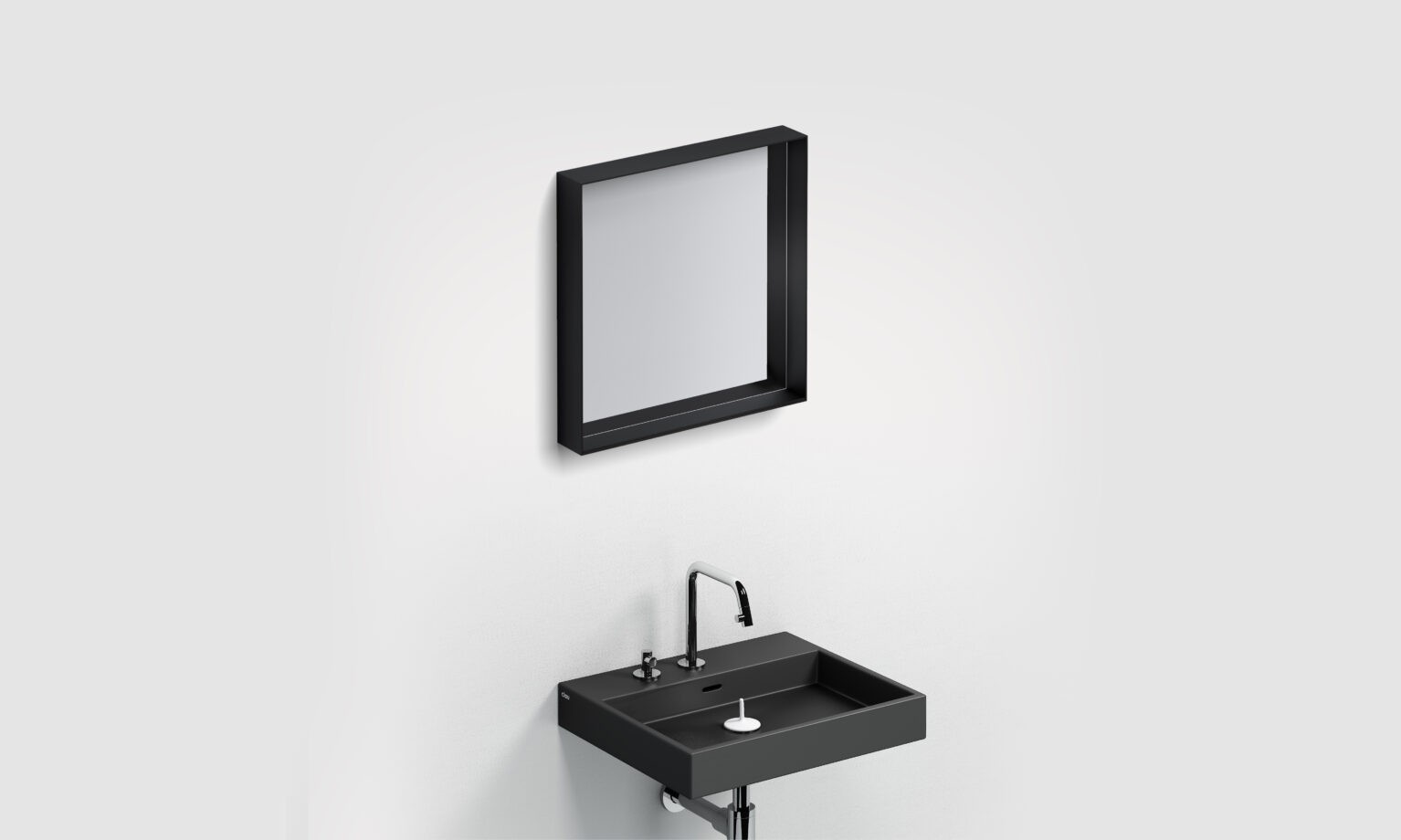 Spiegel-met-ophangsysteem-glazen-planchet-rechthoekig-50cm-50cm-zwart-toilet-badkamer-luxe-sanitair-Flat-clou-CL080805021