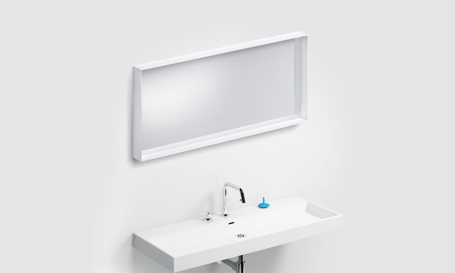 Spiegel-met-ophangsysteem-glazen-planchet-rechthoekig-110cm-50cm-wit-toilet-badkamer-luxe-sanitair-Flat-clou-CL080811020