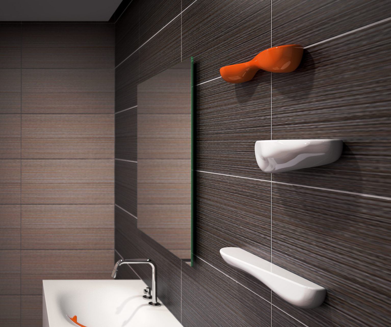 planchet-accessoires-wit-oranje-keramiek-toilet-badkamer-luxe-sanitair-Cliff-clou-klein-plankje-planchetje-Sp-shadow-wastafel