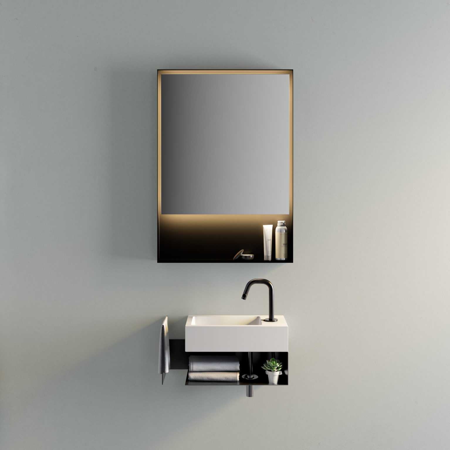 fontein-koud-water-kraan-spiegel-zwart-keramiek-wit-LED-verlichting-toilet-badkamer-luxe-sanitair-Flush-clou-CL073603021