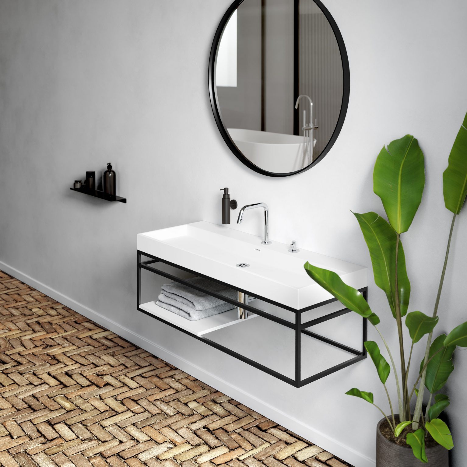 inleg-planchet-mat-wit-aluite-kokerprofielkast-zwart-poedercoating-wastafel-waterstop-spiegel-sifon-meubels-toilet-badkamer-luxe-sanitair-InBe-Wash-Me-Look-At-Me-Frame-Kaldur-clou-CL074911121