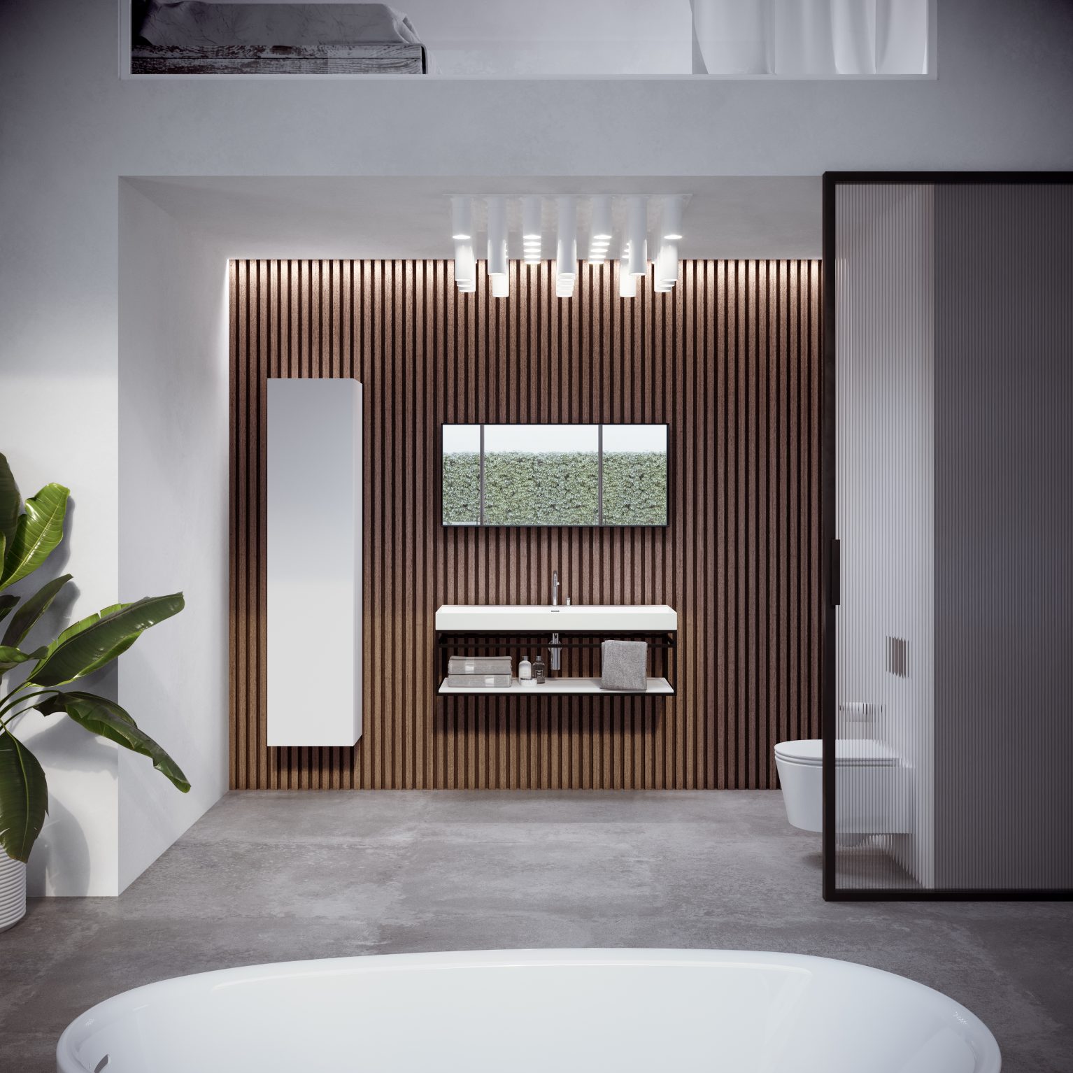 inleg-planchet-mat-wit-aluite-kokerprofielkast-zwart-poedercoating-wastafel-waterstop-spiegel-sifon-meubels-ligbad-kolomkast-toilet-badkamer-luxe-sanitair-Hammock-InBe-New-Wash-Me-Look-At-Me-Frame-Kaldur-clou-CL074911121-IB0540402