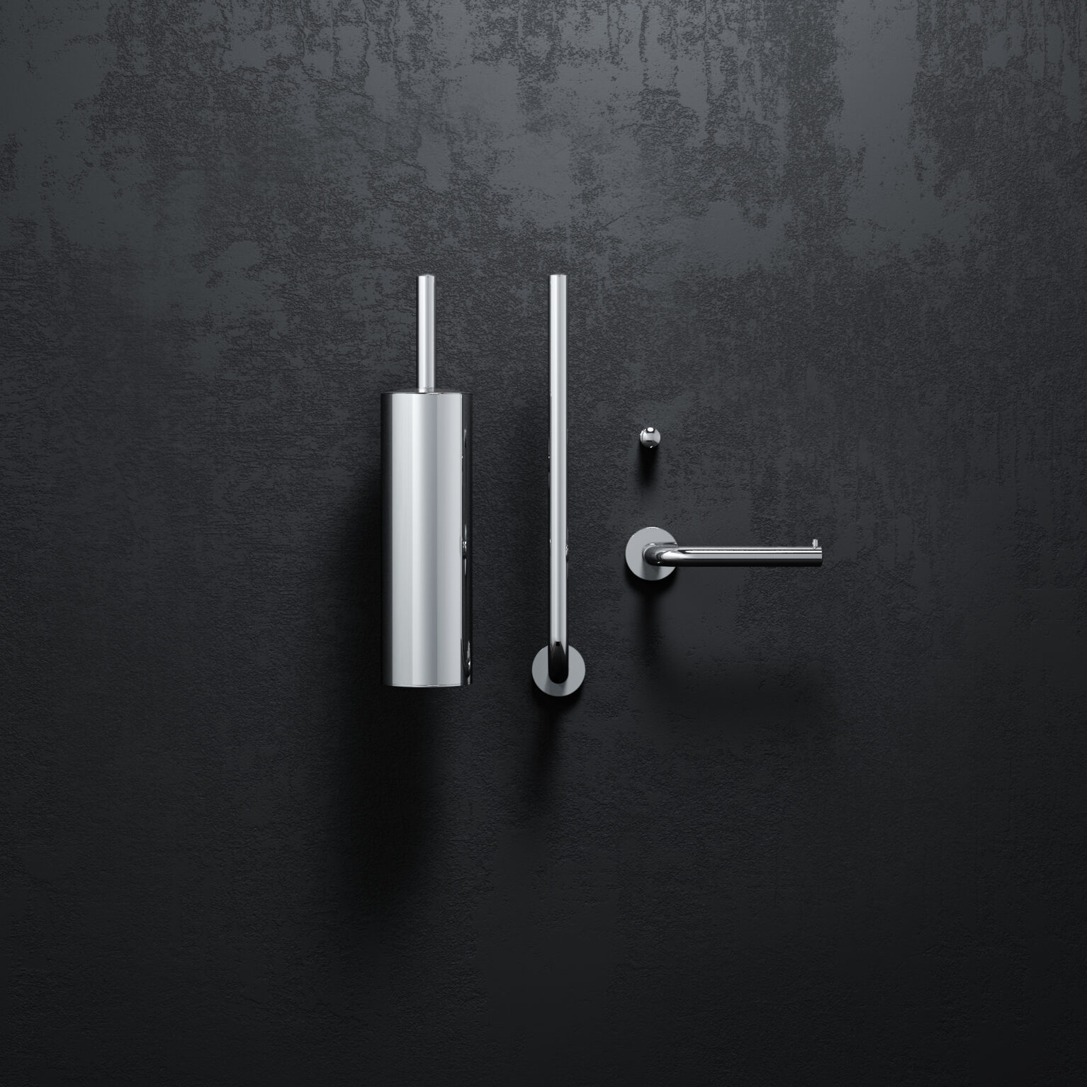 InBe-design-accessoires-set-glanzend-chroom-toiletborstel-toiletrolhouder-reserverolhouder-kledinghaak-badkamer-luxe-sanitair-clou-IB0960009901-IB0960041- IB0960030-IB0960035-IB0960063