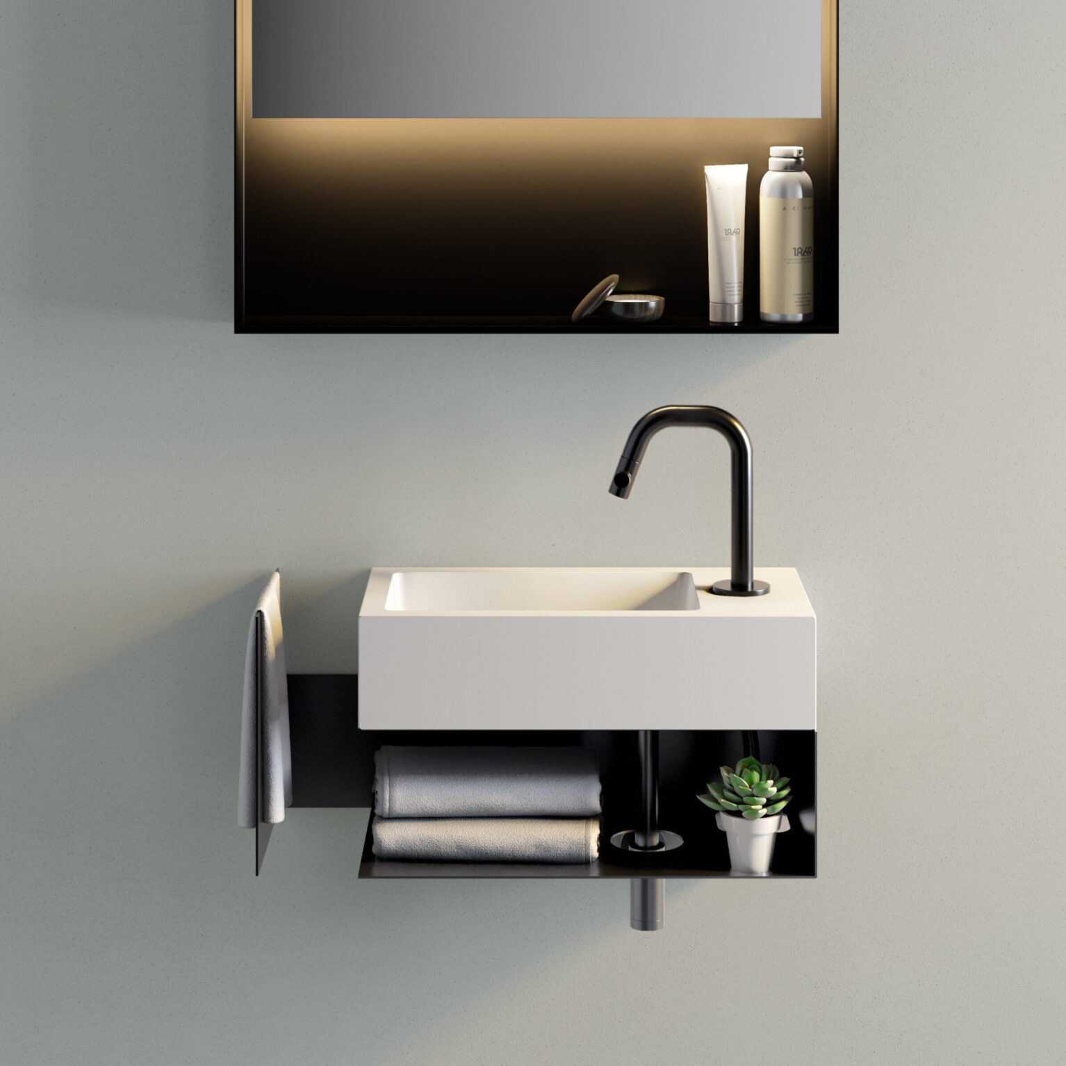 fontein-koud-water-kraan-spiegel-zwart-keramiek-wit-LED-verlichting-toilet-badkamer-luxe-sanitair-Flush-clou-CL073603021