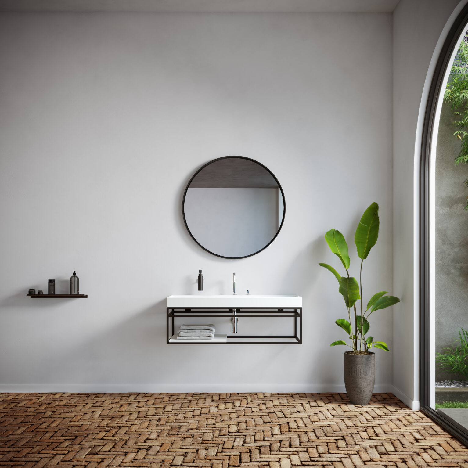 inleg-planchet-mat-wit-aluite-kokerprofielkast-zwart-poedercoating-wastafel-waterstop-spiegel-sifon-bad-toilet-badkamer-luxe-sanitair-InBe-Wash-Me-Look-At-Me-Frame-Kaldur-clou-CL074911121