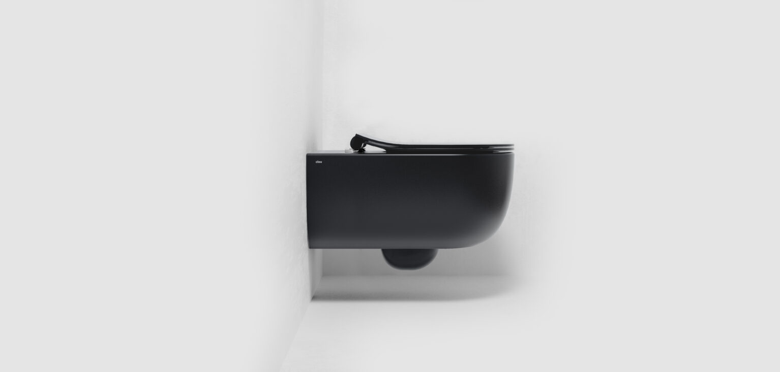 Toilet-wand-randloos-mat-zwart-keramiek-badkamer-luxe-sanitair-Hammock-clou-CL04010612101-CL040106121-56-cm-bevestiging-inbegrepen-dunne-zitting-deksel-soft-close-quick-release-one-pack
