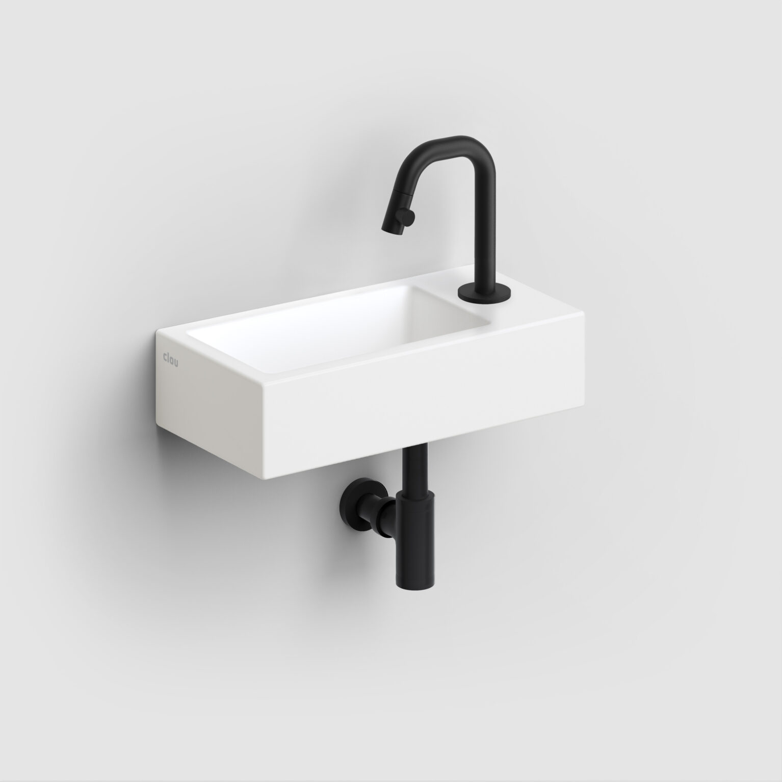 fontein-toilet-badkamer-luxe-sanitair-InBe-rechts-clou-36cm-Flush3-mat-wit-CL0302030-Kaldur-koudwater-kraan-mat-zwart-CL060500420R-MiniSuk-sifon-CL065301120