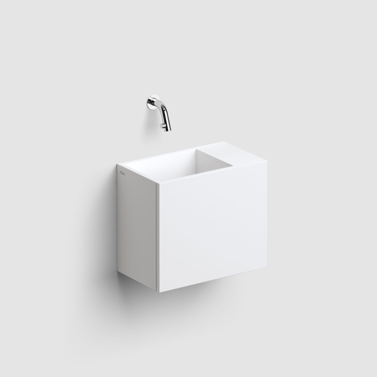 fontein-meubel-kastje-wit-toilet-badkamer-luxe-sanitair-Nifty-rechts-clou-CL03131120755R-mat-wit-aluite-gelakt-36cm-Flush-afvoerplug-handdoekhouder-Kaldur-fonteinkraan-matwit-CL060500129