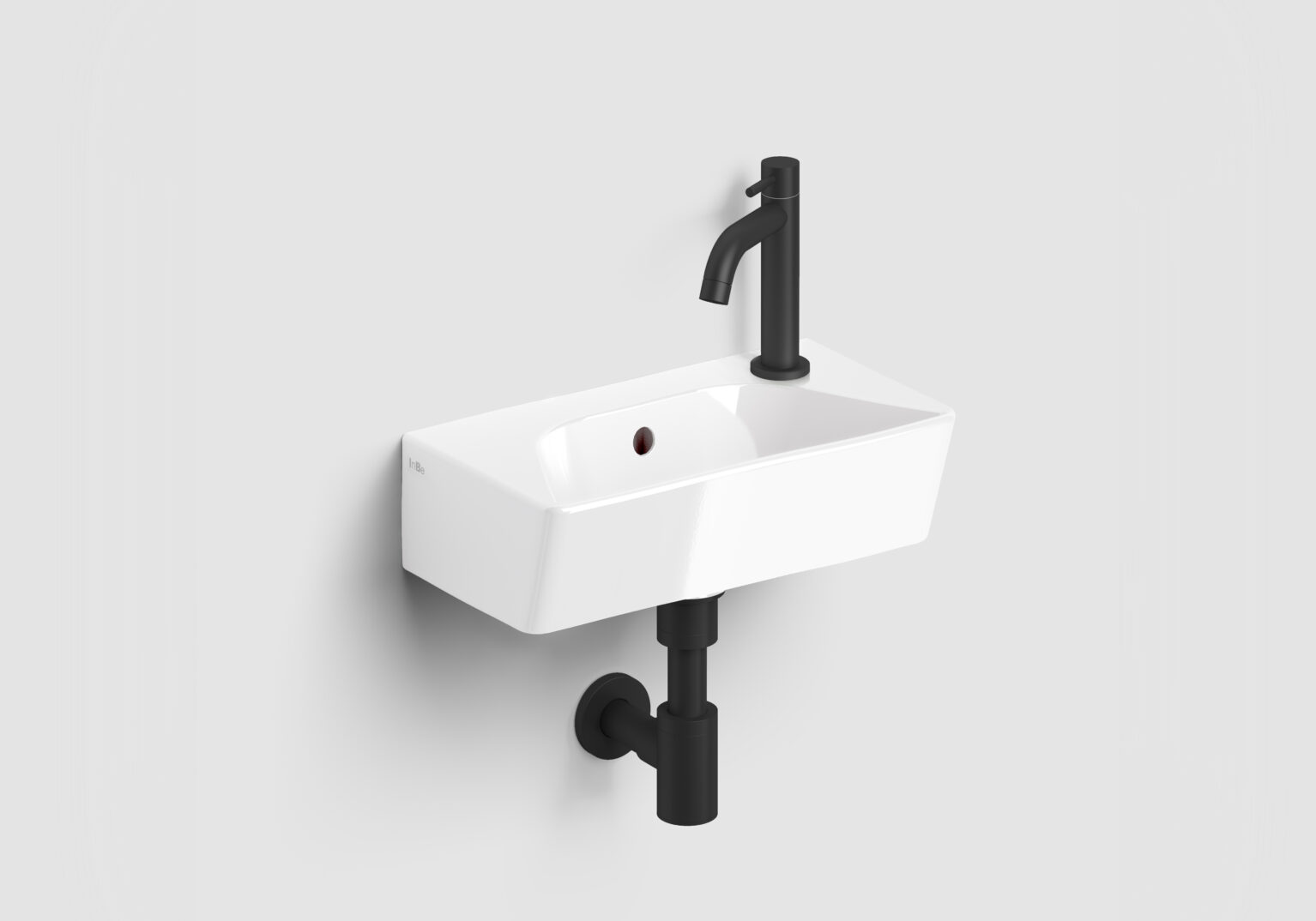 fontein-wastafel-wit-toilet-badkamer-luxe-sanitair-InBe-rechts-clou-IB030309521-keramiek-kraangat-40cm-InBe-sifon-IB065300221-mat-zwart-InBe-kraan
