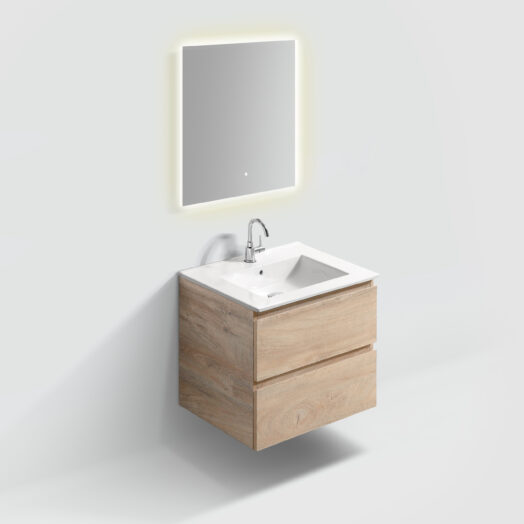 badkamer-meubel-set-kast-ladekast-60cm-twee-lades-wastafel-glanzend-wit-keramiek-met-kraangat-LED-spiegel-luxe-sanitair-InBe-clou-IB071062060163-grieks-eiken-melamine