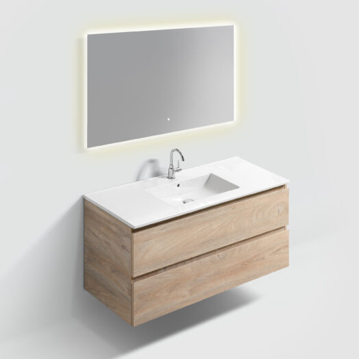 badkamer-meubel-set-kast-ladekast-120cm-twee-lades-wastafel-glanzend-wit-keramiek-met-kraangat-LED-spiegel-luxe-sanitair-InBe-clou-IB071062120163-grieks-eiken-melamine