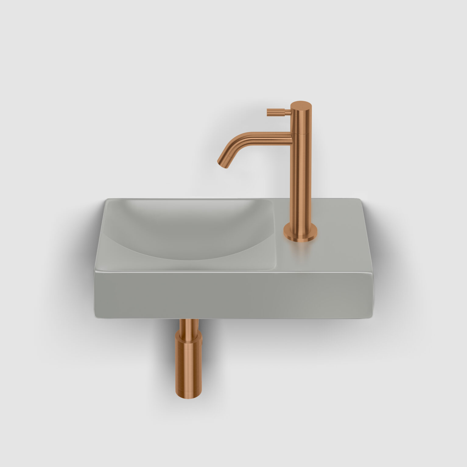 fontein-toilet-badkamer-luxe-sanitair-rechts-Clou-36cm-Vale-mat-grijs-CL033216101R-Freddo-Freddo2L-koudwater-kraan-brons-geborsteld-PVD-CL060300383-MiniSuk-sifon-CL065301183 