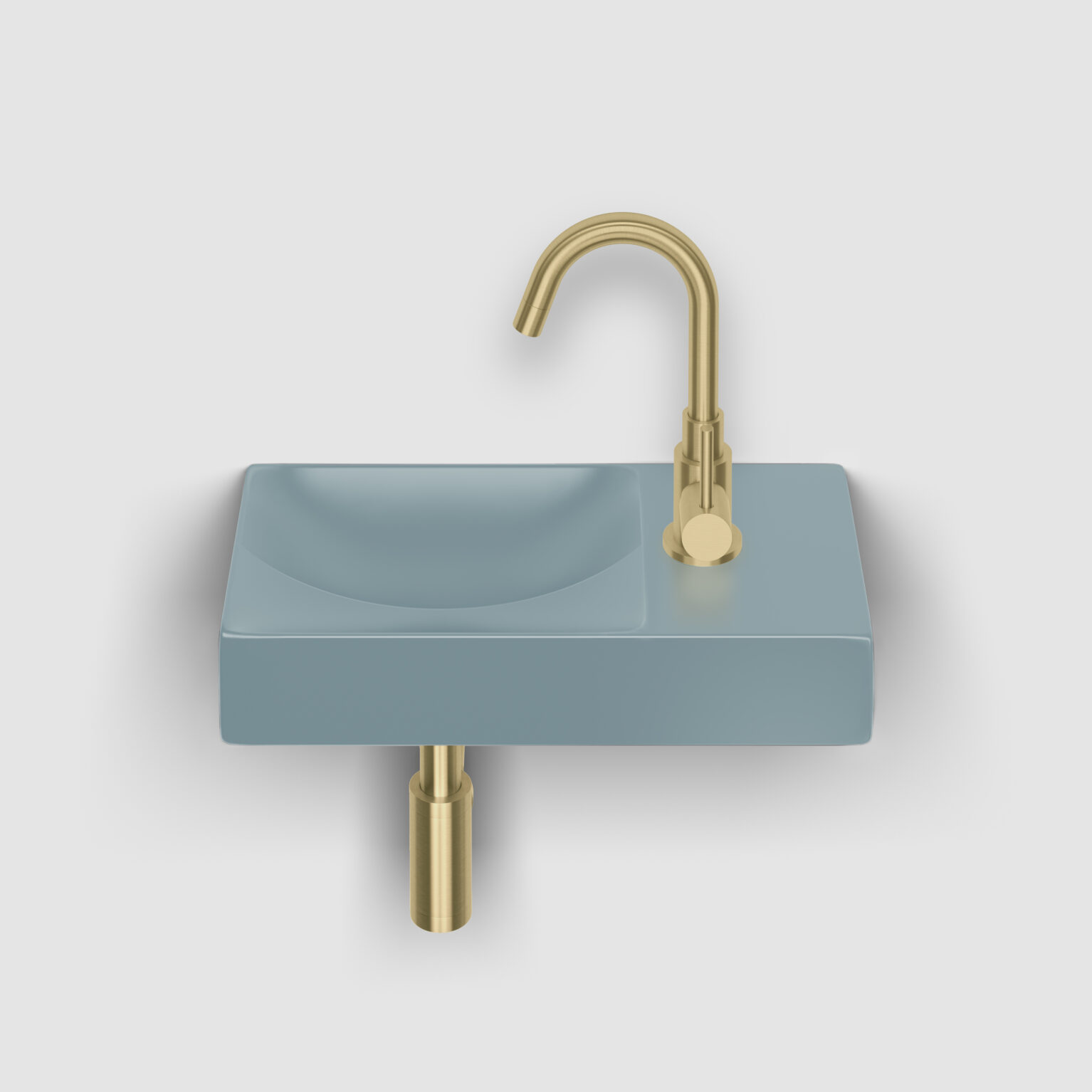 fontein-toilet-badkamer-luxe-sanitair-rechts-Clou-36cm-Vale-mat-blauw-CL033816101R-Freddo-Freddo1-koudwater-kraan-goud-geborsteld-PVD-CL060300382-MiniSuk-sifon-CL065301182 