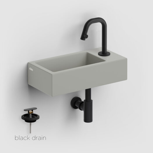 fontein-wit-toilet-badkamer-luxe-sanitair-One-Click-OneClick-clou-OC030005421-Flush-3-CL0332030-mat-grijs-keramiek-rechts-36cm-Kaldur-fonteinset-staande-fonteinkraan-CL060509921-mat-zwart-MiniSuk-sifon-afvoerplug-Flush